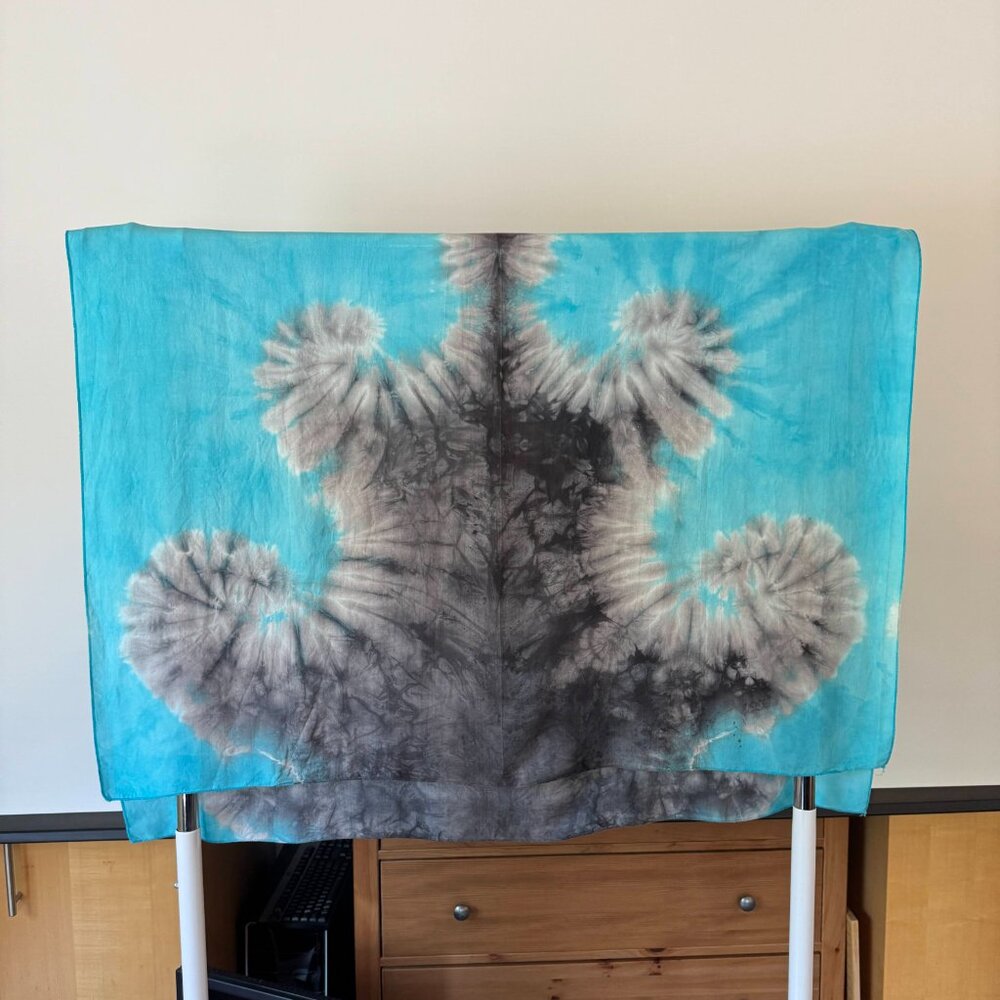 Blue Tie Dye Hand dyed Beach Sarong Cover up